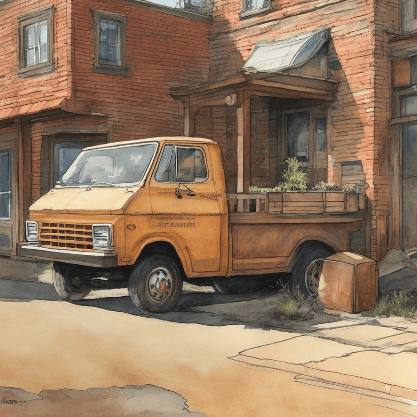 Delivery truck backs into history