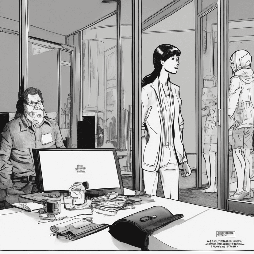She's staring at her laptop screen, ignoring City Hall's handle.